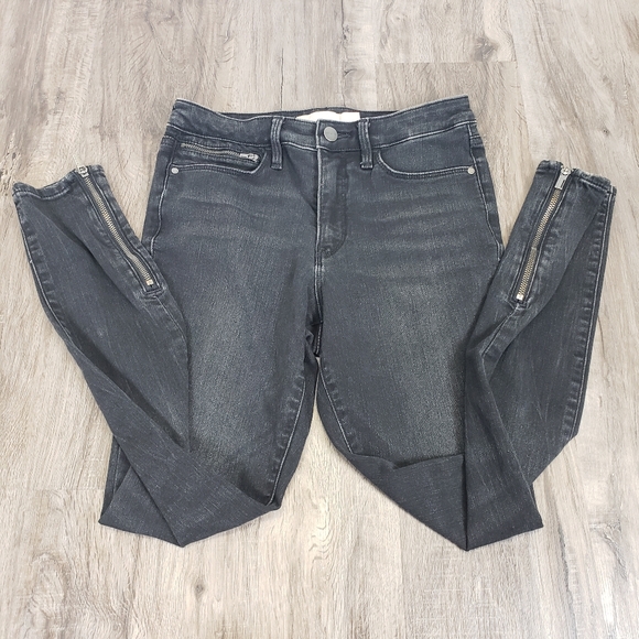 Athleta Denim - Athleta Sculptex Women's 6 Black Denim Stretch Mid Rise Ankle Jeans‎ Zippers